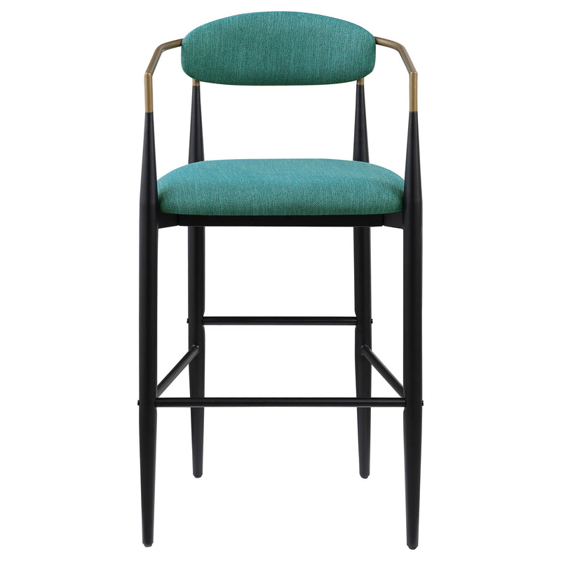 Coaster Furniture Tina 121188 Metal Pub Height Bar Stool with Upholstered Back and Seat - Green IMAGE 2