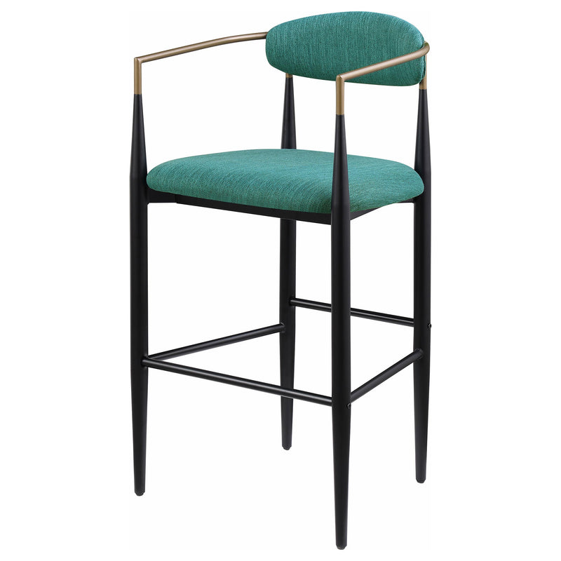 Coaster Furniture Tina 121188 Metal Pub Height Bar Stool with Upholstered Back and Seat - Green IMAGE 3