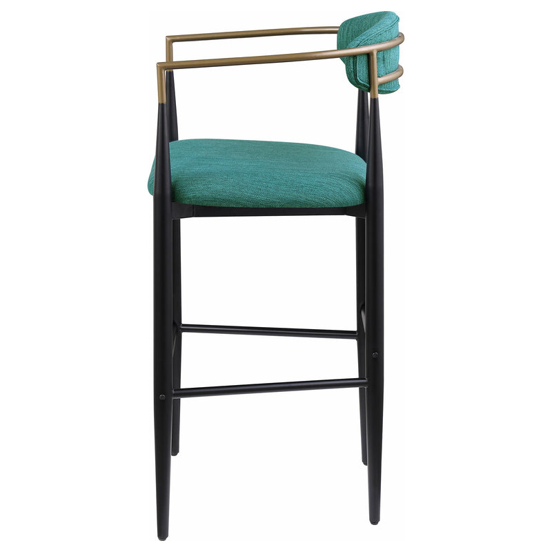 Coaster Furniture Tina 121188 Metal Pub Height Bar Stool with Upholstered Back and Seat - Green IMAGE 4