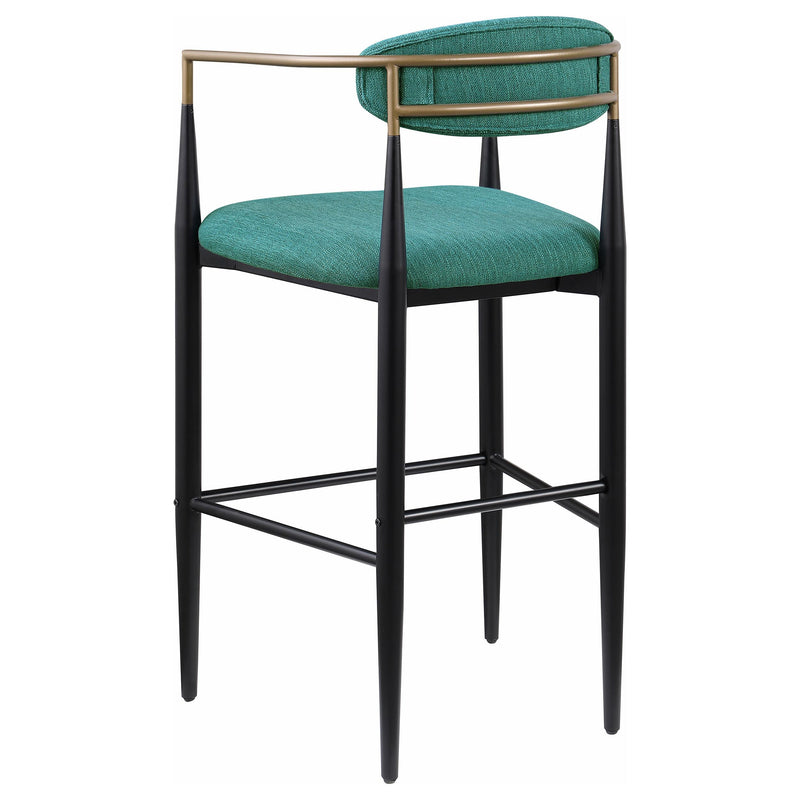 Coaster Furniture Tina 121188 Metal Pub Height Bar Stool with Upholstered Back and Seat - Green IMAGE 5
