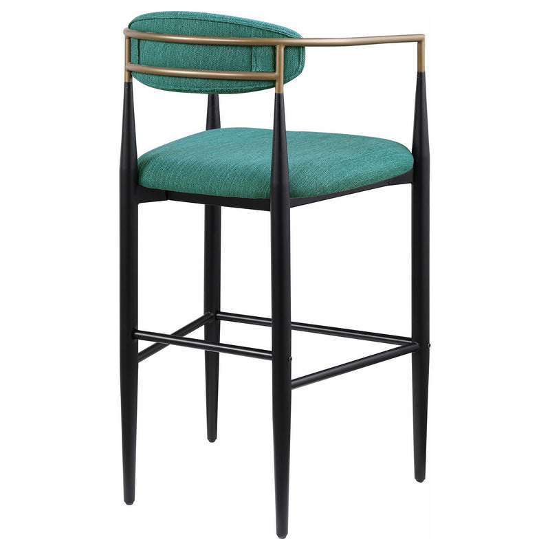 Coaster Furniture Tina 121188 Metal Pub Height Bar Stool with Upholstered Back and Seat - Green IMAGE 6