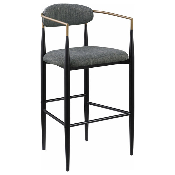 Coaster Furniture Tina 121189 Metal Pub Height Bar Stool with Upholstered Back and Seat - Green IMAGE 1