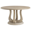 Coaster Furniture Trofello 123120 Round Dining Table With Curved Pedestal Base - White Washed IMAGE 1