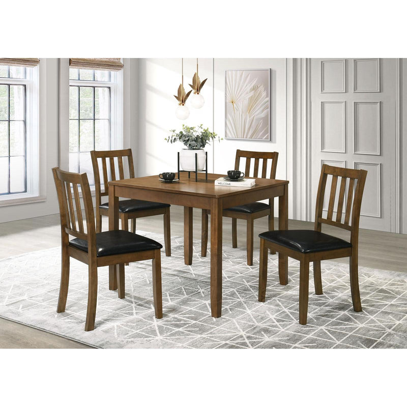 Coaster Furniture Parkwood 150400 5-piece Dining Set with Square Table and Slat Back Side Chairs - Honey Brown/Black IMAGE 1