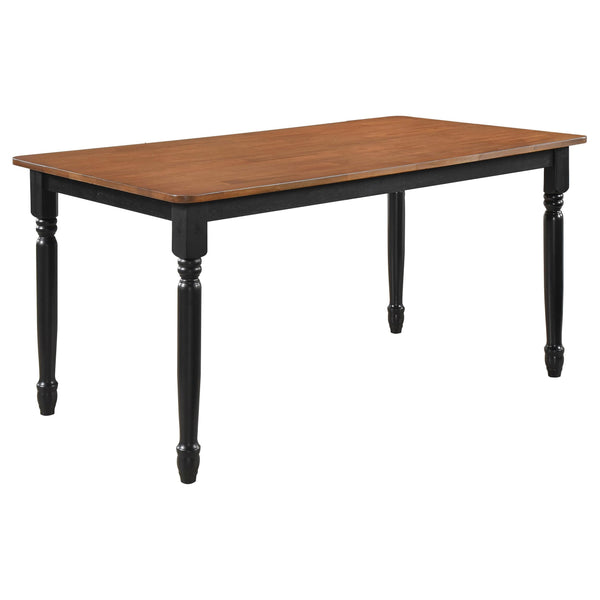 Coaster Furniture Hollyoak 183041 Farmhouse Rectangular Dining Table with Turned Legs - Walnut/Black IMAGE 1