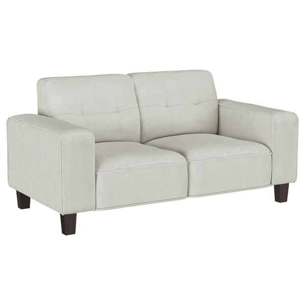 Coaster Furniture Deerhurst 509648 Upholstered Tufted Track Arm Loveseat - Beige IMAGE 1