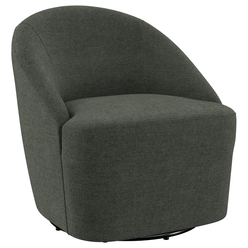 Coaster Furniture Leon 903075 Upholstered Accent Swivel Barrel Chair - Hunter Green IMAGE 1