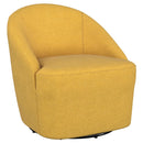 Coaster Furniture Leon 903076 Upholstered Accent Swivel Barrel Chair - Mustard Yellow IMAGE 1
