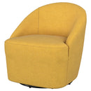 Coaster Furniture Leon 903076 Upholstered Barrel Accent Swivel Chair - Mustard Yellow IMAGE 3