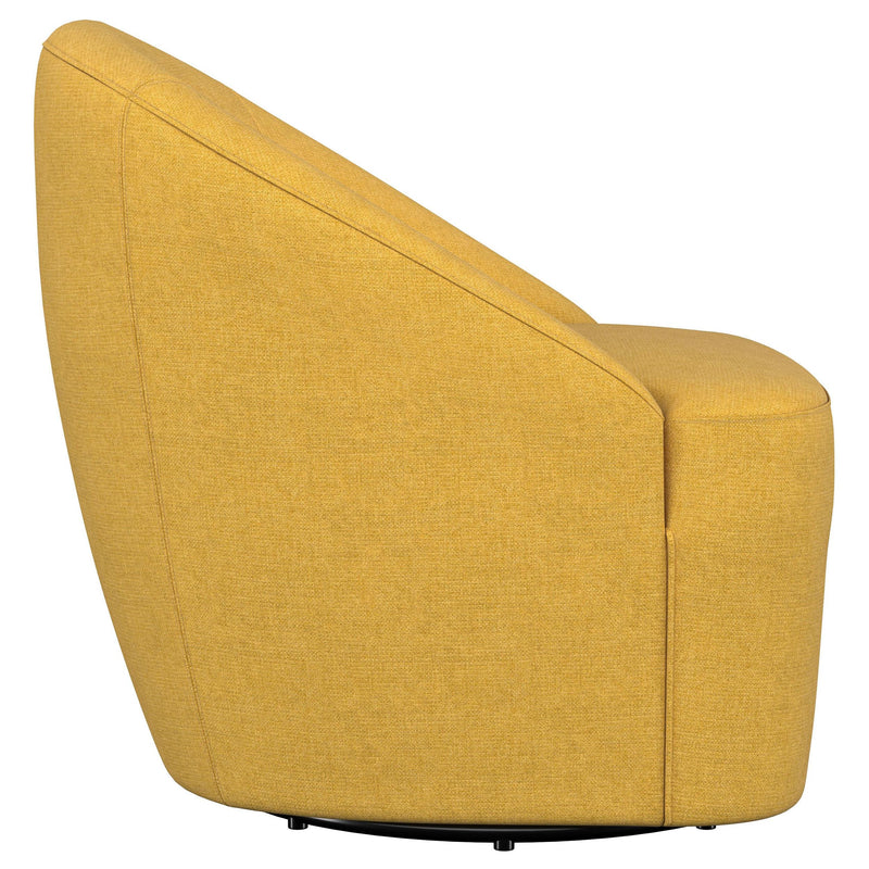 Coaster Furniture Leon 903076 Upholstered Barrel Accent Swivel Chair - Mustard Yellow IMAGE 8