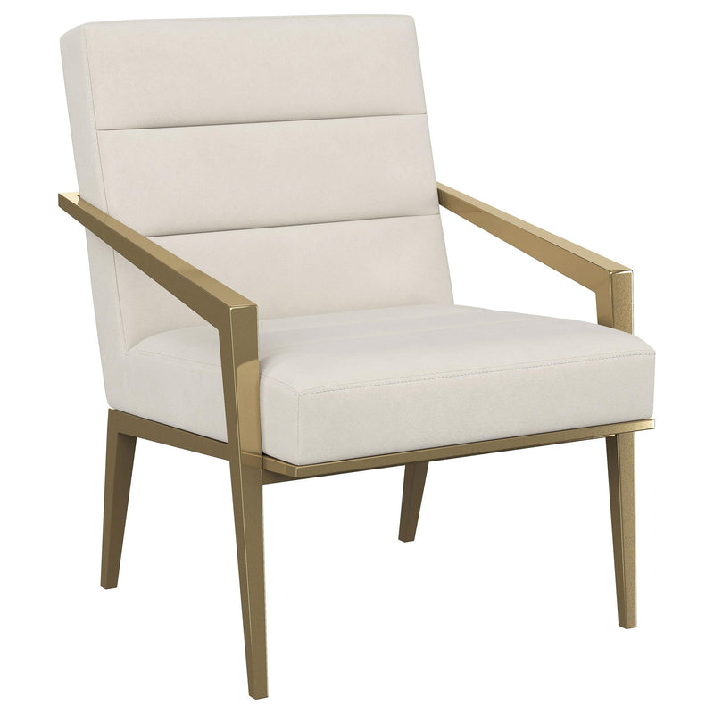 Coaster Furniture Kirra 903143 Upholstered Accent Armchair with Metal Frame - Cream/Gold IMAGE 1