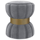 Coaster Furniture Sora 910291 Upholstered Round Ottoman - Grey IMAGE 1