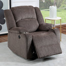 Furniture of America Hadrian CM-RC6749BR Power Recliner IMAGE 1