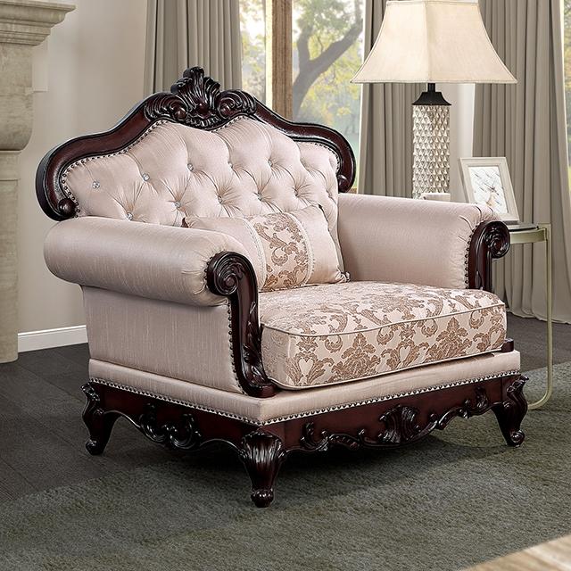 Furniture of America Veracruz FM65002BR-CH Loveseat IMAGE 1
