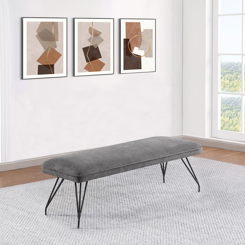 Coaster Furniture Dodson 108487 Fabric Upholstered L-Shaped Nook Dining Bench - Grey IMAGE 5