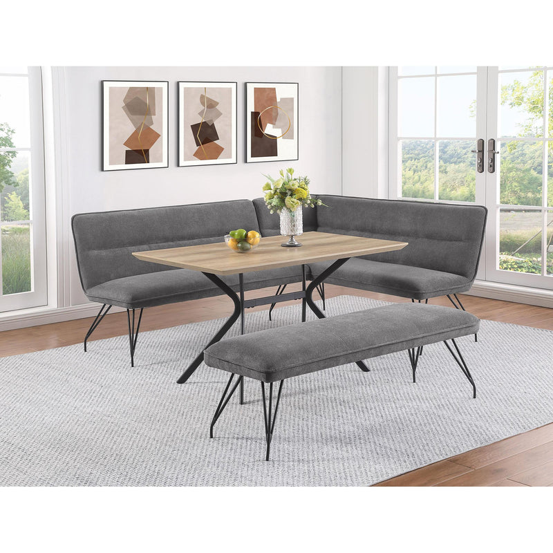 Coaster Furniture Dodson 108487 Fabric Upholstered L-Shaped Nook Dining Bench - Grey IMAGE 6