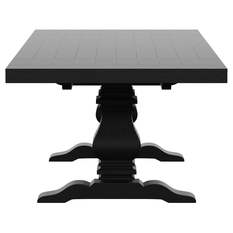 Coaster Furniture Florence 115531 126" Extension Dining Table Distressed - Black IMAGE 10