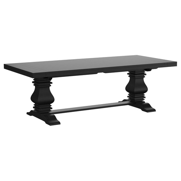 Coaster Furniture Florence 115531 126" Extension Dining Table Distressed - Black IMAGE 1