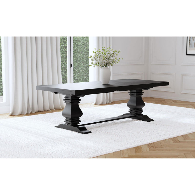 Coaster Furniture Florence 115531 126" Extension Dining Table Distressed - Black IMAGE 3