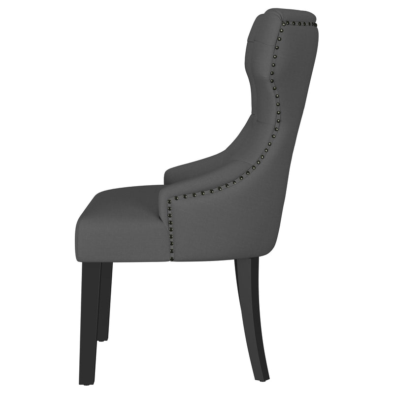 Coaster Furniture Baney 115562 Fabric Upholstered Dining Side Chair - Grey/Black IMAGE 4