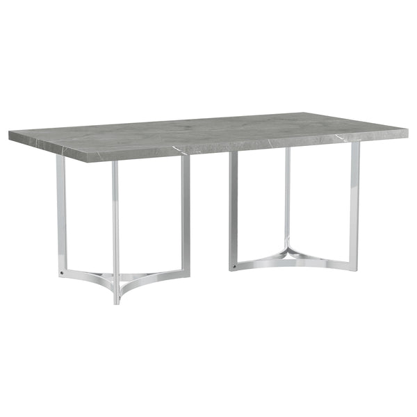 Coaster Furniture Sterling 108121 72-inch Rectangular Dining Table - Grey Faux Marble IMAGE 1