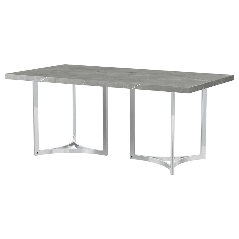 Coaster Furniture Sterling 108121 72-inch Rectangular Dining Table - Grey Faux Marble IMAGE 7