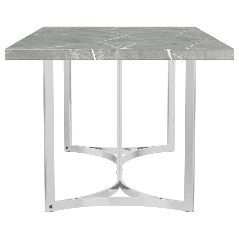 Coaster Furniture Sterling 108121 72-inch Rectangular Dining Table - Grey Faux Marble IMAGE 8