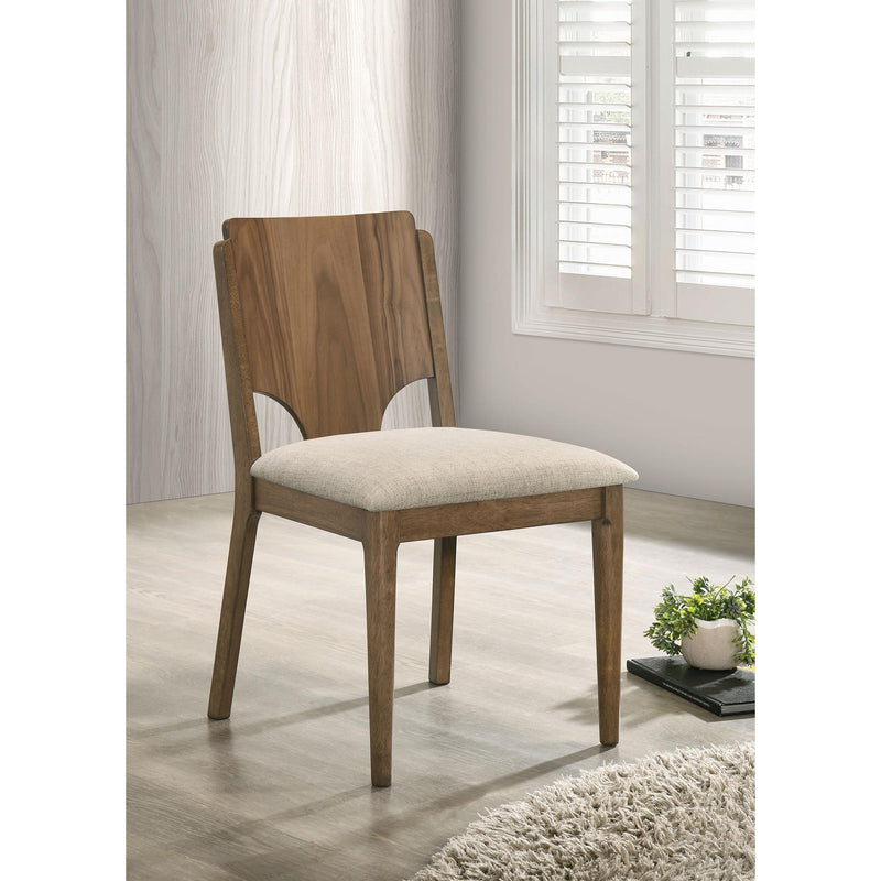 Coaster Furniture Crestmore 108572 Dining Chair Upholstered Seat - Walnut IMAGE 2