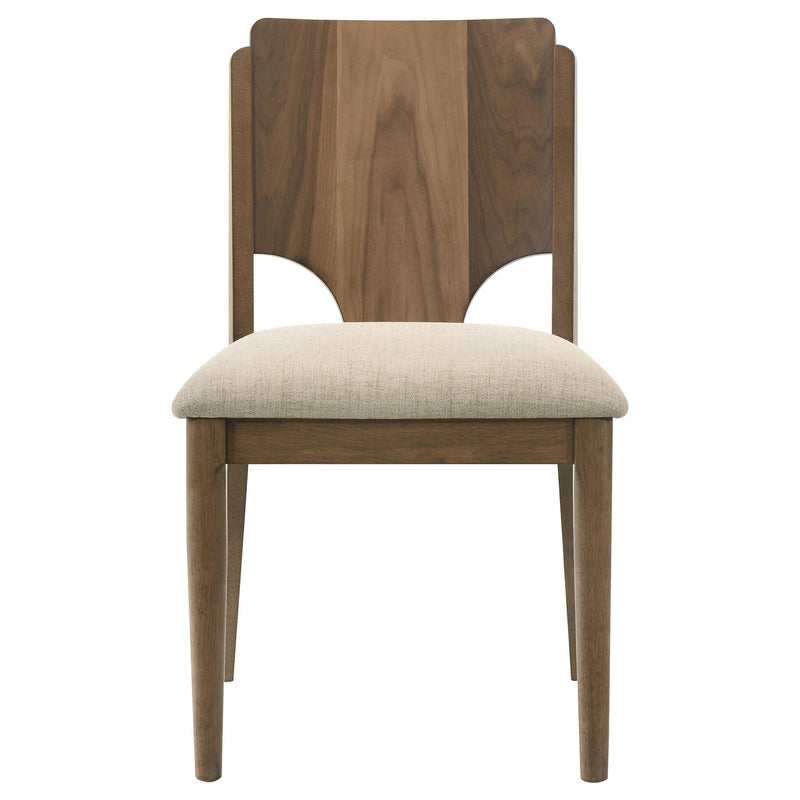 Coaster Furniture Crestmore 108572 Dining Chair Upholstered Seat - Walnut IMAGE 3