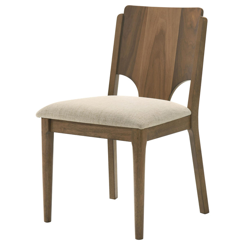 Coaster Furniture Crestmore 108572 Dining Chair Upholstered Seat - Walnut IMAGE 4