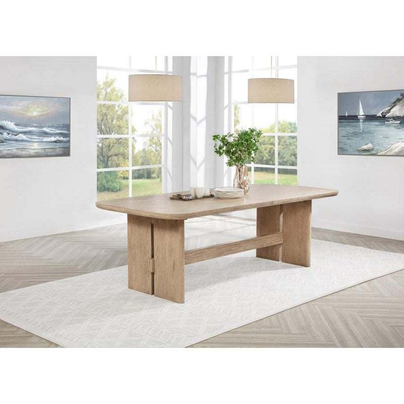 Coaster Furniture Kailani 109381 110-inch Rectangular Wood Dining Table - Beige Oak IMAGE 4