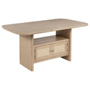 Coaster Furniture Kailani Cane 109388 Counter Height Storage Dining Table - Beige Oak IMAGE 1