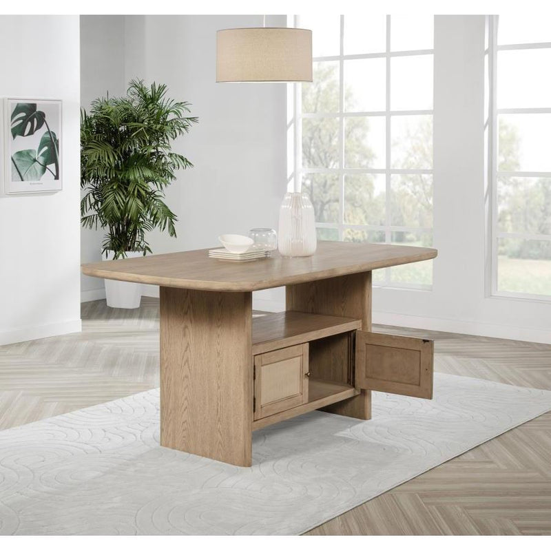 Coaster Furniture Kailani Cane 109388 Counter Height Storage Dining Table - Beige Oak IMAGE 2
