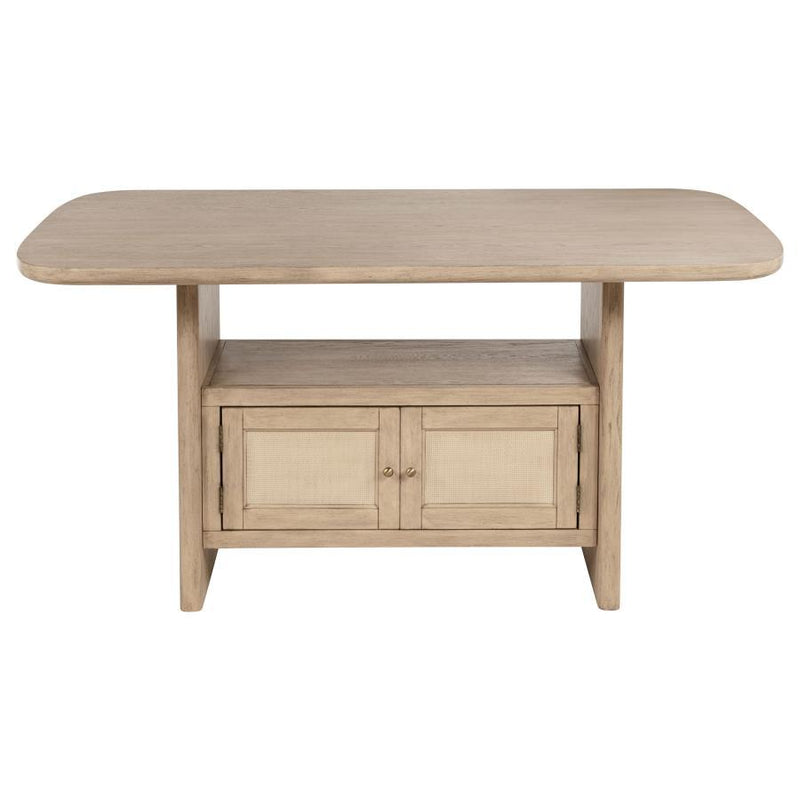 Coaster Furniture Kailani Cane 109388 Counter Height Storage Dining Table - Beige Oak IMAGE 3