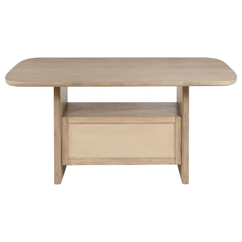 Coaster Furniture Kailani Cane 109388 Counter Height Storage Dining Table - Beige Oak IMAGE 8