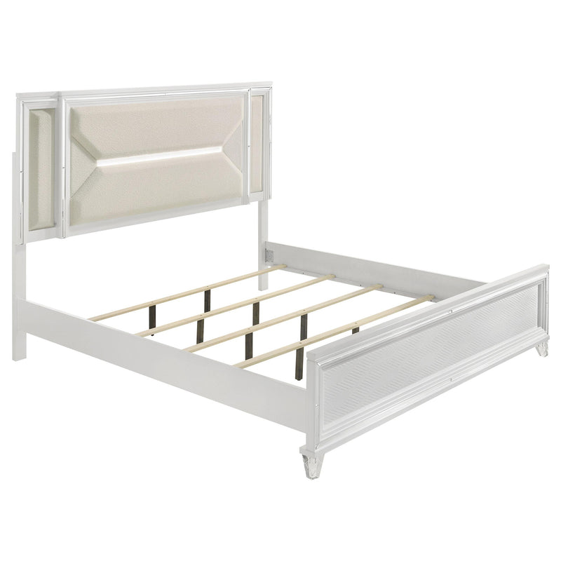 Coaster Furniture Marmore 224961KE 64-inch King Panel Bed LED Headboard - White IMAGE 3