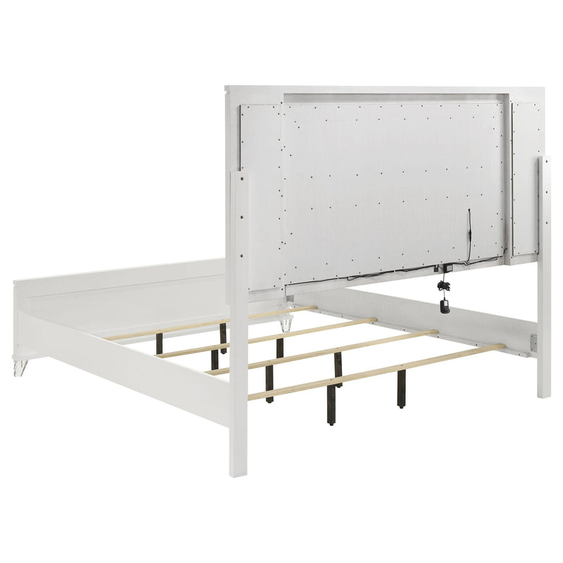 Coaster Furniture Marmore 224961KE 64-inch King Panel Bed LED Headboard - White IMAGE 4