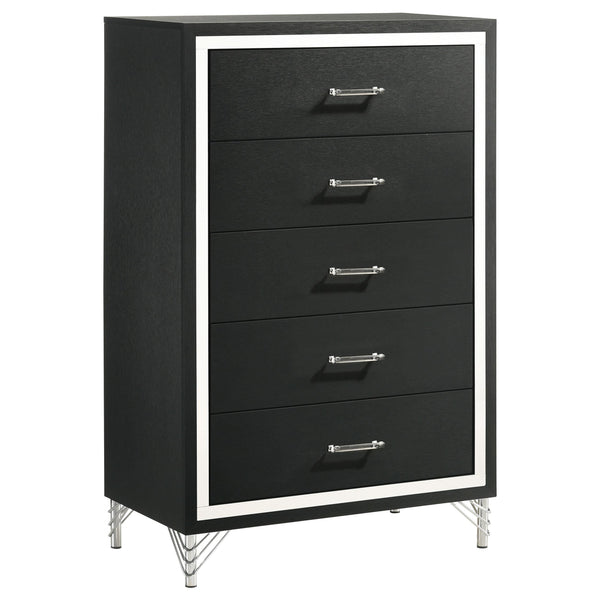 Coaster Furniture Lucia 224995 5-drawer Bedroom Chest of Drawers - Black IMAGE 1