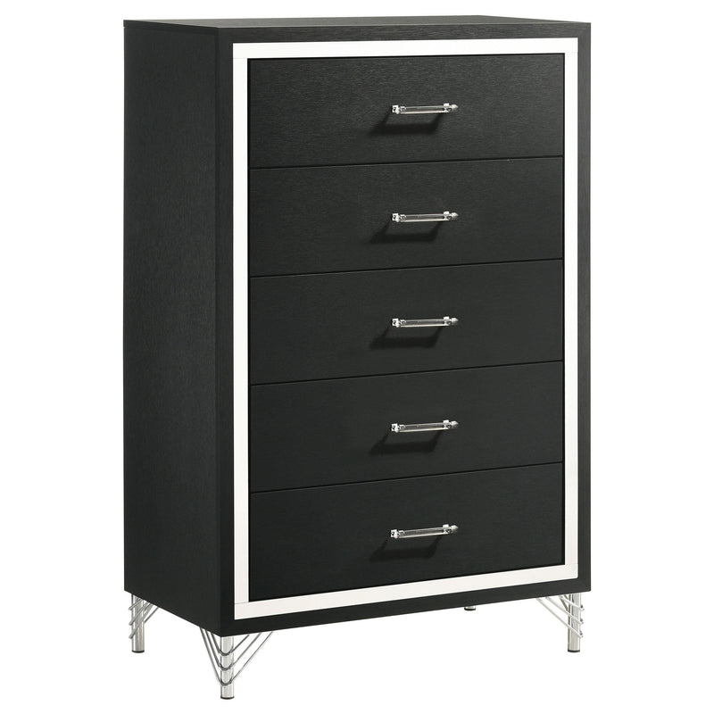 Coaster Furniture Lucia 224995 5-drawer Bedroom Chest of Drawers - Black IMAGE 1