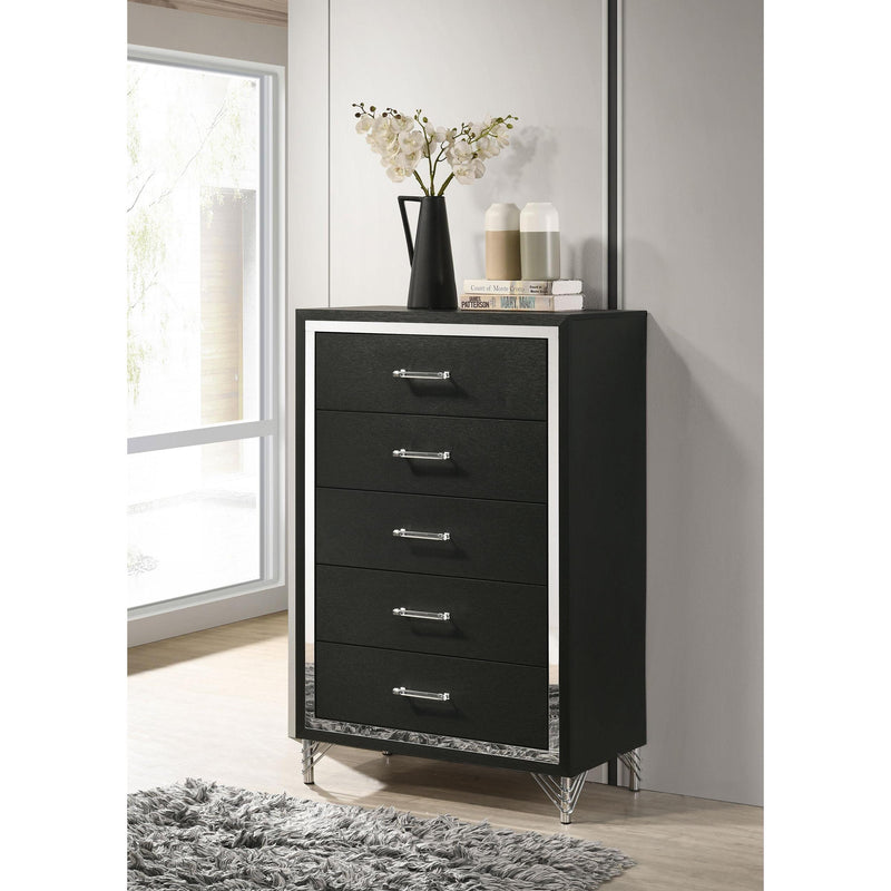 Coaster Furniture Lucia 224995 5-drawer Bedroom Chest of Drawers - Black IMAGE 2