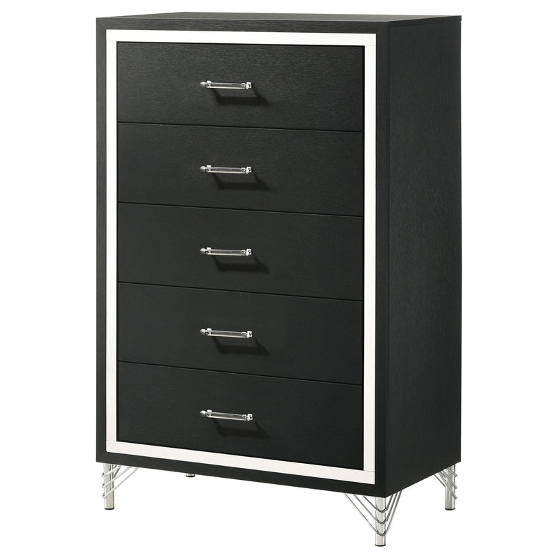 Coaster Furniture Lucia 224995 5-drawer Bedroom Chest of Drawers - Black IMAGE 4