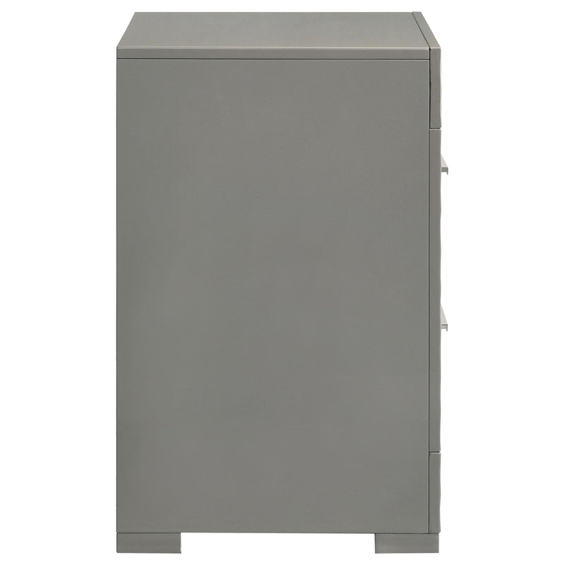 Coaster Furniture Ives 224972 2-drawer Nightstand Bedside Table - Grey High Gloss IMAGE 9