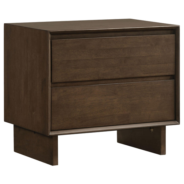 Coaster Furniture Glenwood 225012 2-drawer Nightstand Bedside Table - Warm Brown IMAGE 1