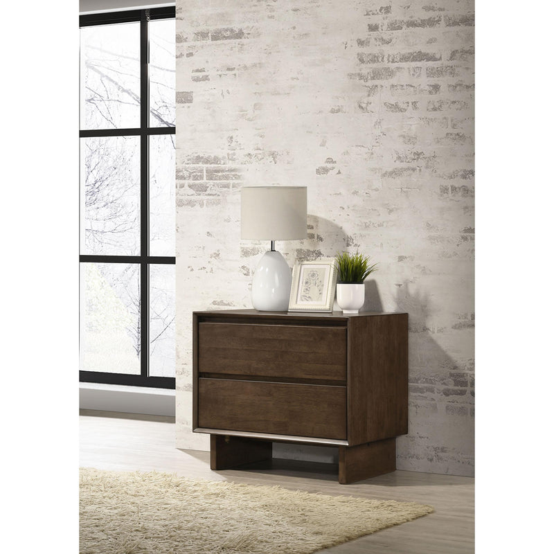 Coaster Furniture Glenwood 225012 2-drawer Nightstand Bedside Table - Warm Brown IMAGE 2