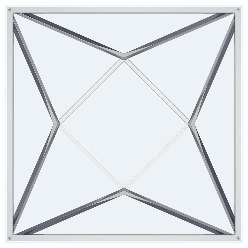 Coaster Furniture Brittania 709737 Square Glass Top Geometric End Table - Nickel IMAGE 6