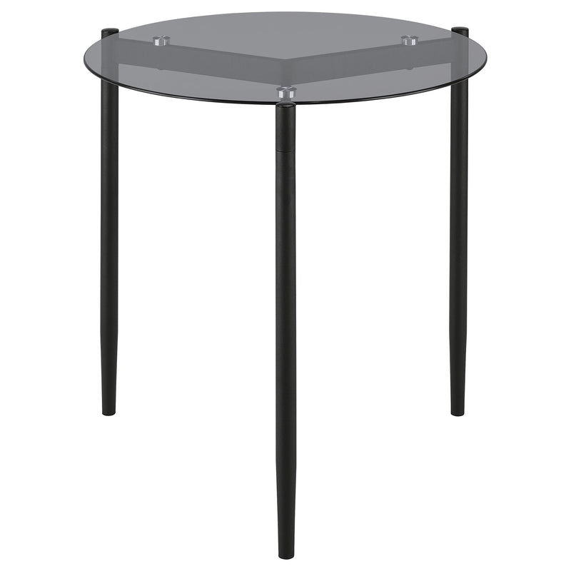 Coaster Furniture Rosalie 710167 Round Smoked Glass Top End Table - Sandy Black IMAGE 5