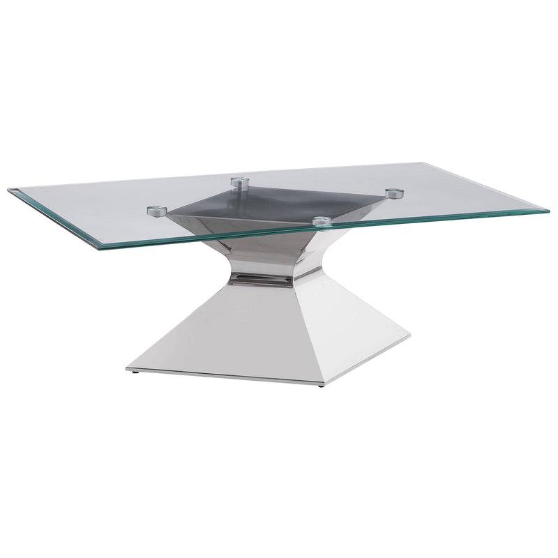 Coaster Furniture Jenny 710208 Glass Top Stainless Steel Coffee Table - Chrome IMAGE 1