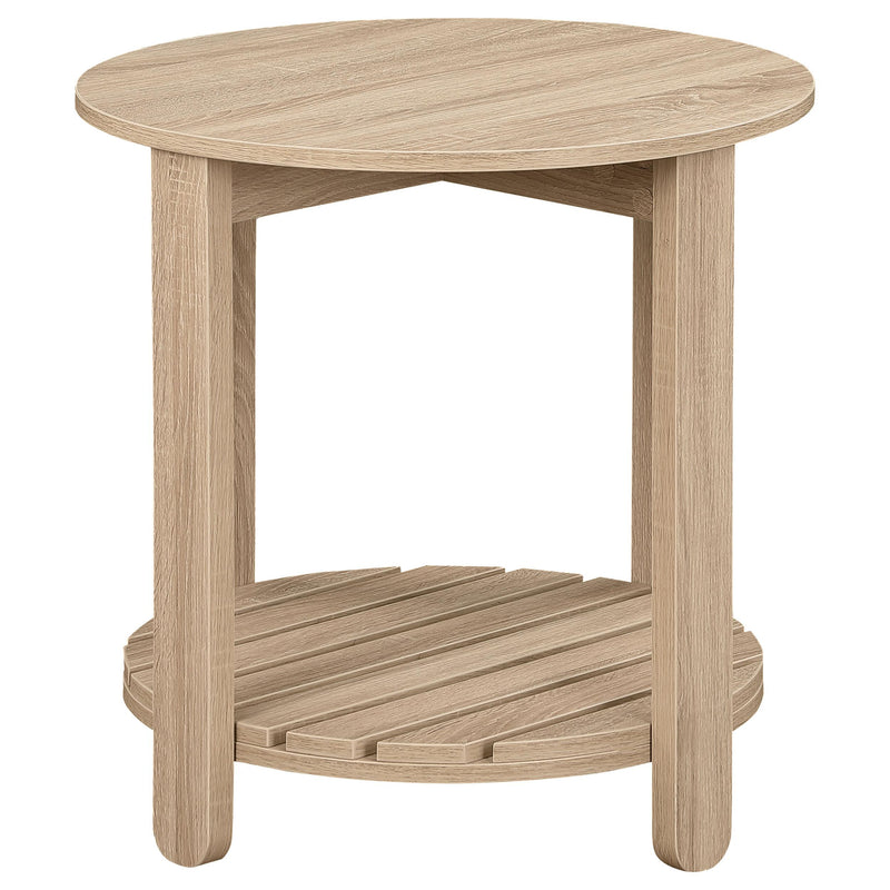Coaster Furniture Fowler 710287 1-shelf Round Engineered Wood Side End Table - Natural IMAGE 3