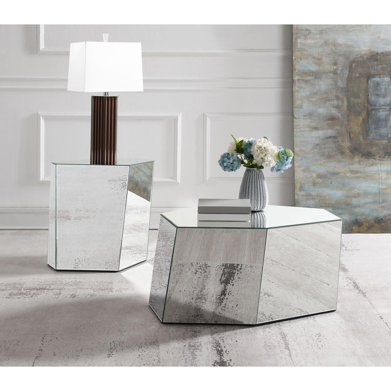 Coaster Furniture Capella 710446 Mirrored Abstract Geometric Coffee Table - Silver IMAGE 5