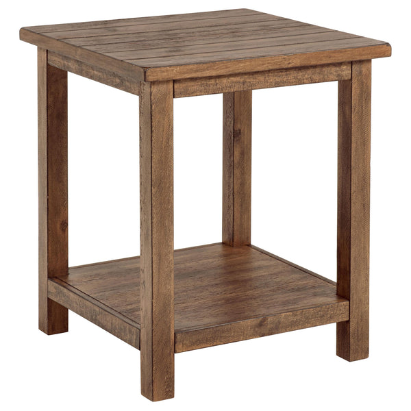 Coaster Furniture Payne 710546 Wood End Table with Shelf - Distressed Brown IMAGE 1